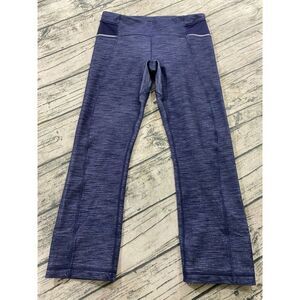 Lululemon Womens 8 Space Dye Blue Adjustable Length 25" Leggings Yoga Pants Crop